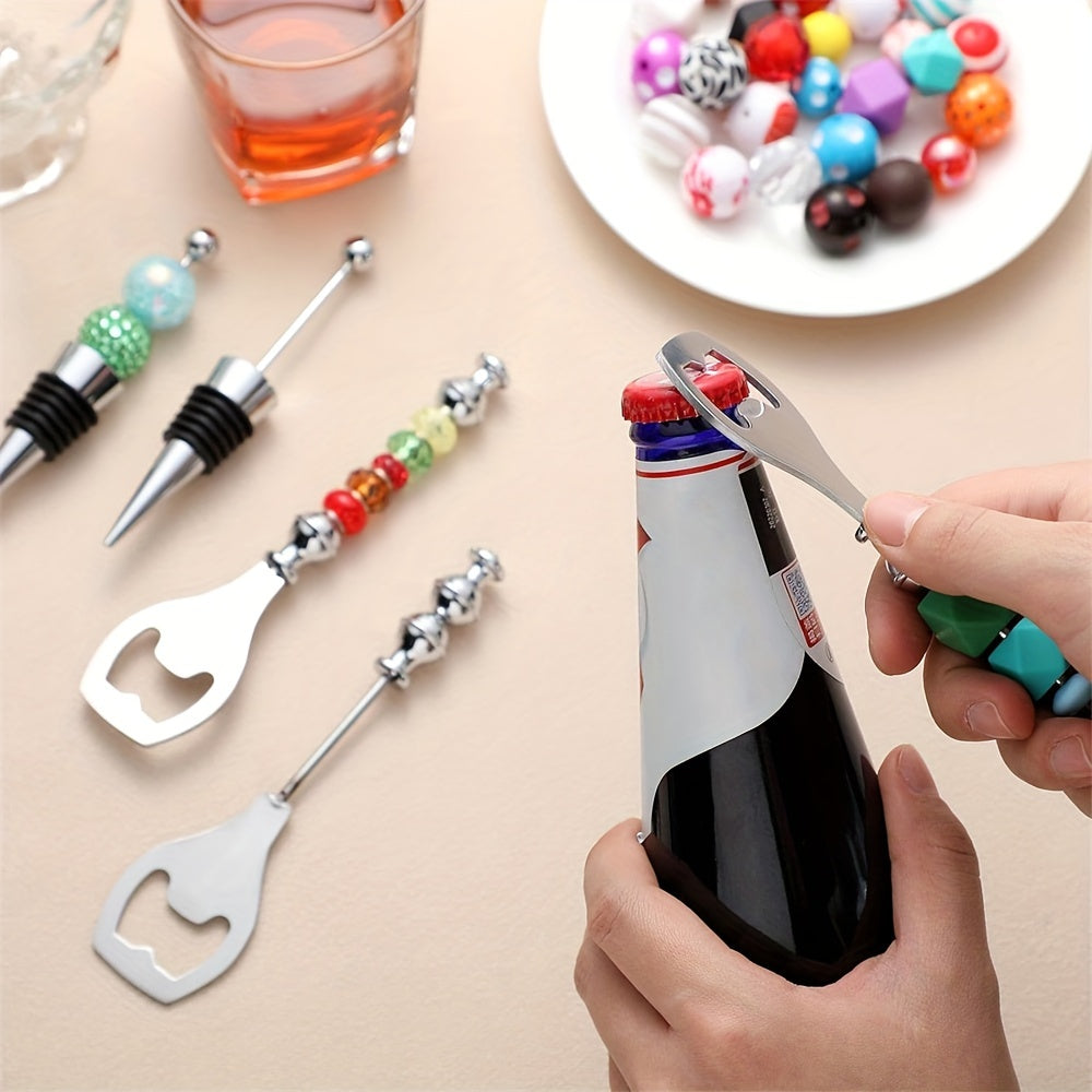 Beadable DIY Bottle Opener Beaded Wine Stopper Bulk Set 10pc 20pc Party Favors Wedding Bar Gifts Christmas Halloween Thanksgiving Teacher Gift