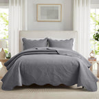 Luxury Quilted Bedspread Set 3 Piece Floral Coverlet with Pillow Shams Breathable Lightweight All Season - Twin Queen King California King 16 Colors