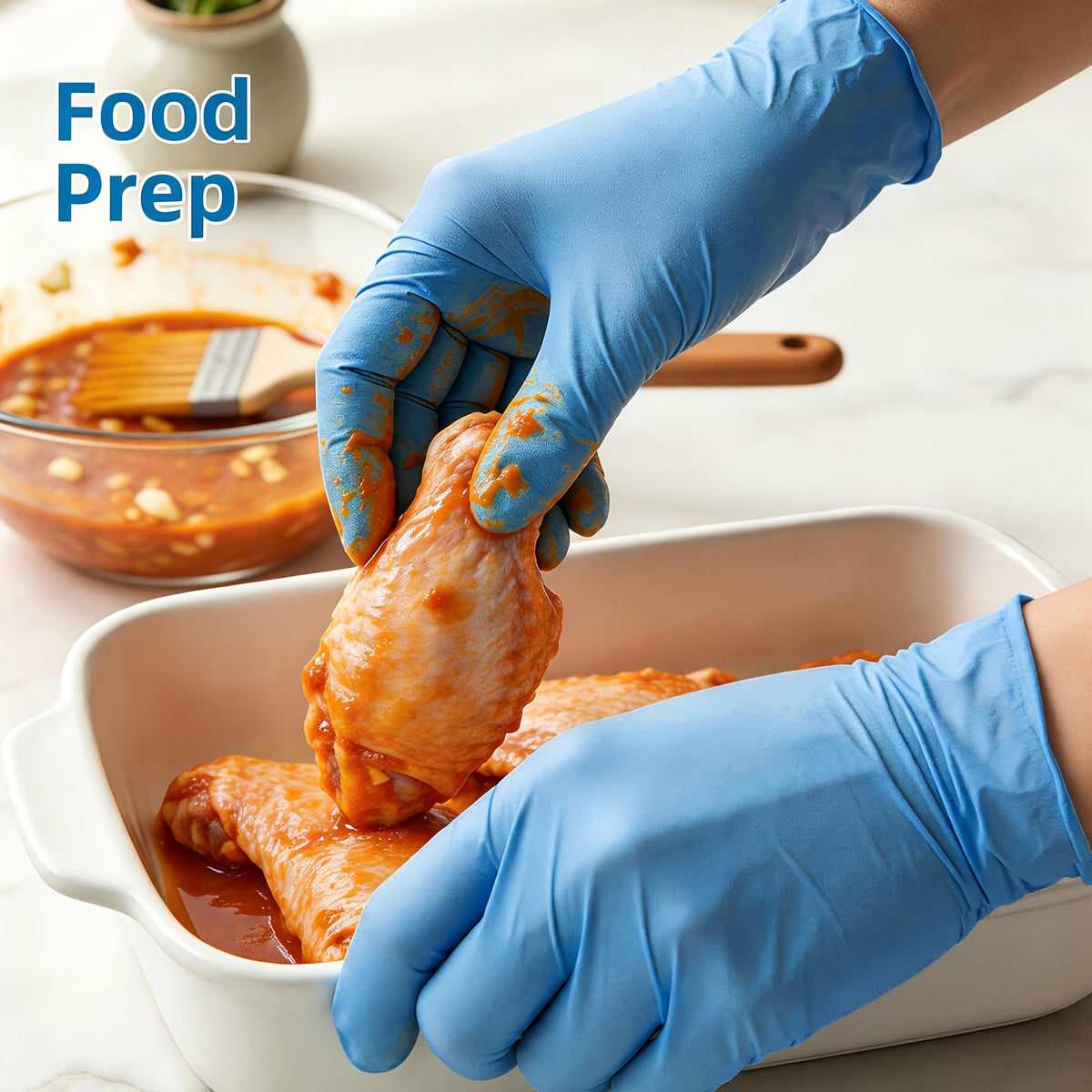 5 Mil Blue Nitrile Disposable Gloves Bulk Pack – 100 to 1000pcs, Waterproof & Anti-Slip, Powder-Free Latex-Free, S/M/L Sizes for Cooking, Cleaning, Food Prep & Pet Care, Non-Sterile