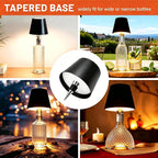 Wireless LED Bottle Lamp Touch Control USB Rechargeable 2400mAh IP44 Waterproof 3-Color Mood Light for Bedroom Bar Party Wedding Garden – Cordless Bottle Stopper Night Light