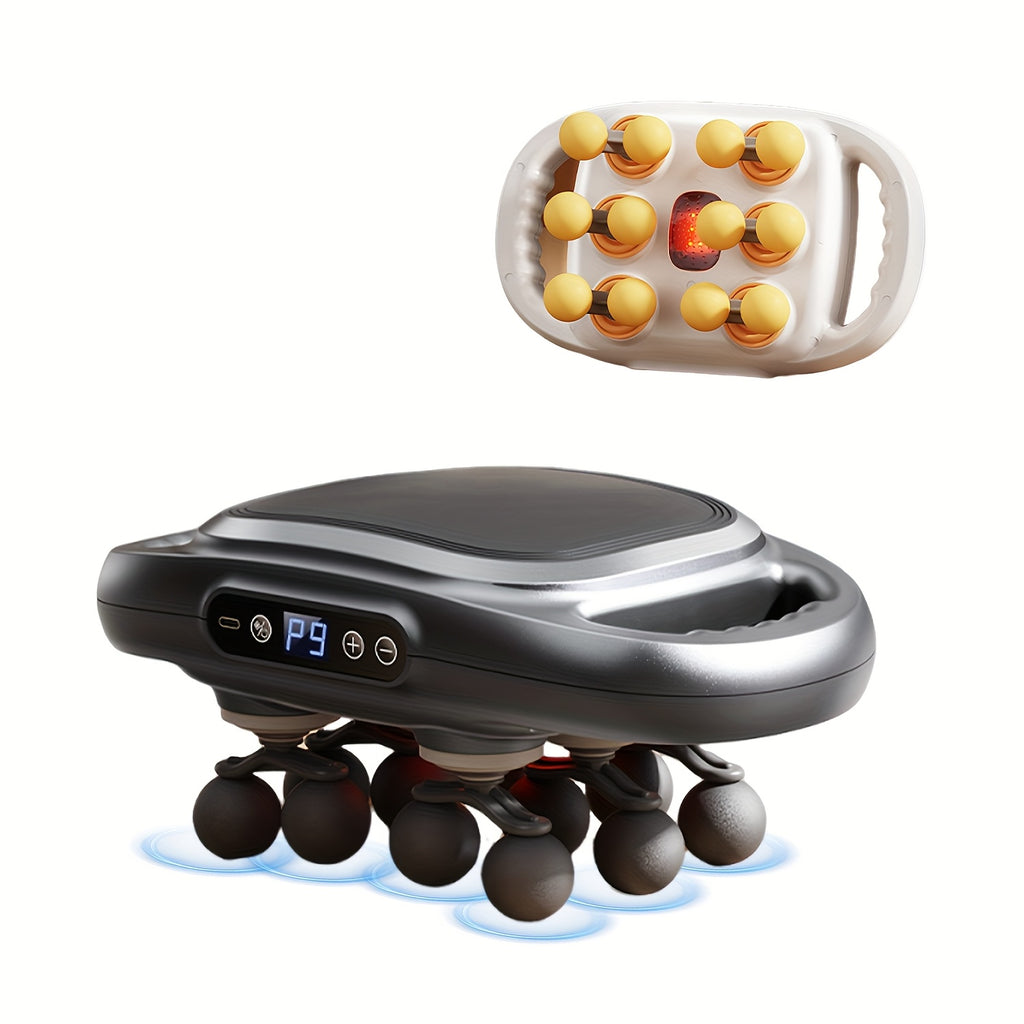 Fascia Gun Deep Tissue Percussion Massager with 9 High-Frequency Modes & Multiple Massage Heads, USB Rechargeable 2000mAh, Targets Legs, Waist, Back & Hips, Fitness Recovery Gift for Men & Women