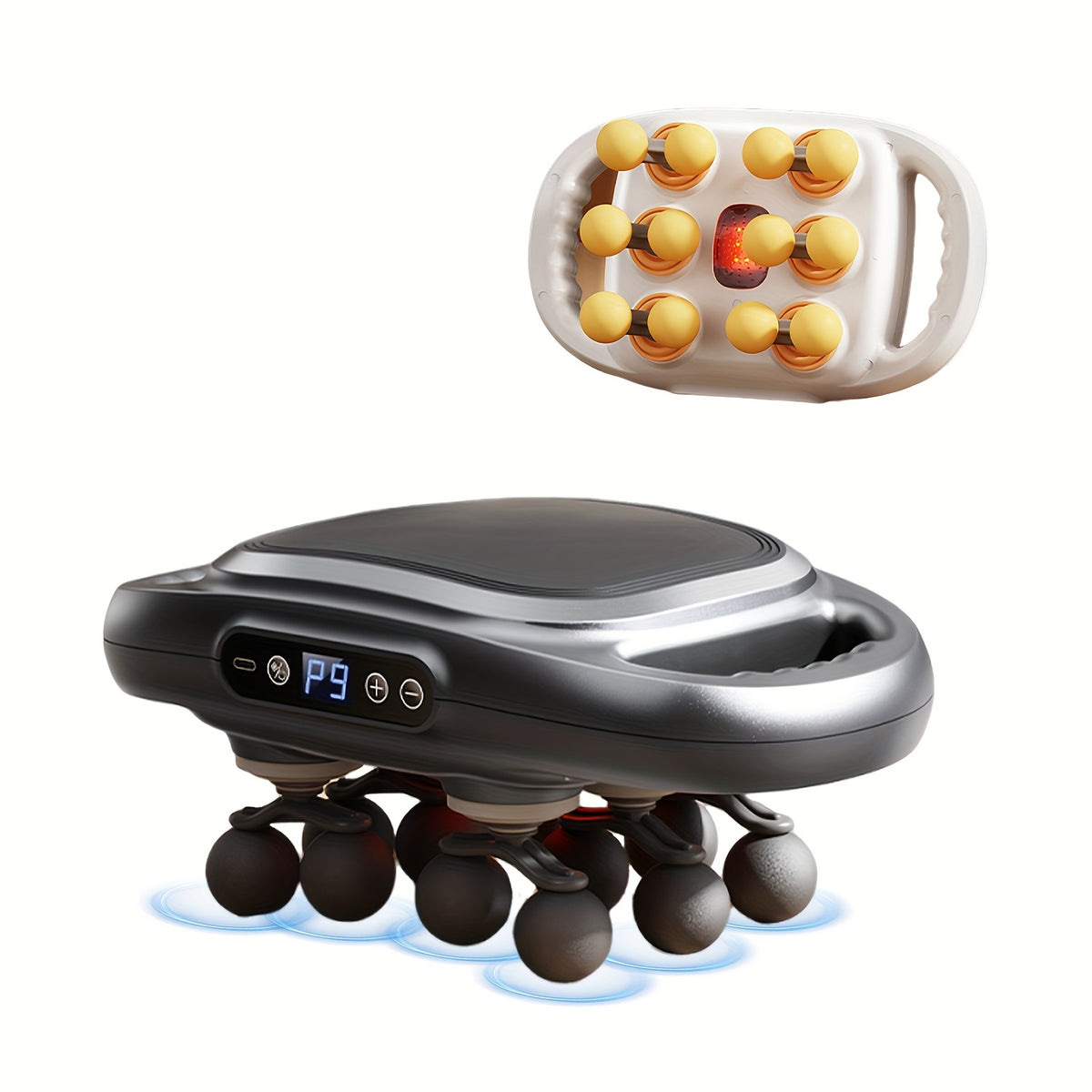 Fascia Gun Deep Tissue Percussion Massager with 9 High-Frequency Modes & Multiple Massage Heads, USB Rechargeable 2000mAh, Targets Legs, Waist, Back & Hips, Fitness Recovery Gift for Men & Women