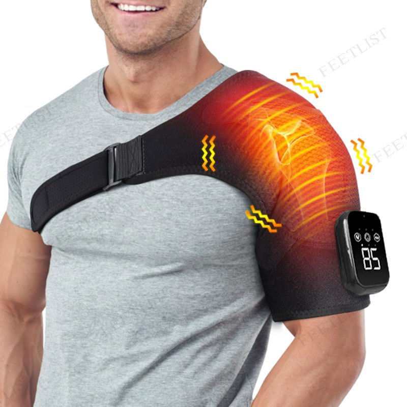 Heated Shoulder Wrap Massager with 3 Adjustable Heat Levels – Wearable Shoulder Heating Pad & Brace Support for Shoulder, Leg & Arm Warmth, Winter Comfort Gift for Parents
