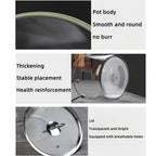 Stainless Steel Handle Glass Pot with Lid – Non-Stick Heat-Resistant Soup Stew Pot, Induction & Electric Ceramic Stove Compatible, 3.5L or 5.5L, Includes Insulation Pad & Scouring Pad