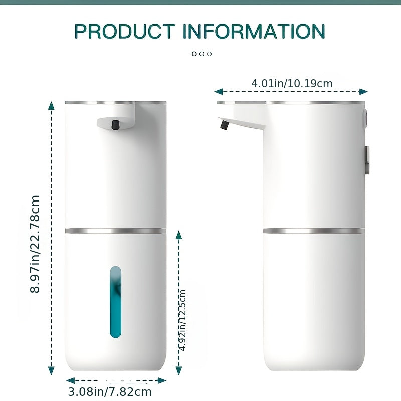 Smart Sensor Automatic Soap Dispenser Nickel Wall-Mount USB Quick Charging with Power Display, 4-Level Adjustable Flow Rate, No-Touch 400ml Foam & Liquid Soap Dispenser for Bathroom Kitchen