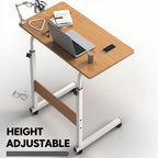 Rolling Laptop Desk Movable Adjustable Height 360 Degree Rotating Wheels Bedside Computer Desk for Bedroom Living Room Dormitory Multifunctional Student Writing Desk Multiple Colors
