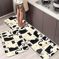 Cat Pattern Flannel Floor Mat Non-Slip Washable Rug for Entryway Kitchen Dining Room – Soft Backing, 4 Sizes