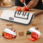 USB Rechargeable Electric Knife Sharpener Professional - Portable Electric Knife Polisher for Chef Knives, Fruit Knives & Kitchen Blades - Fast Sharpening, Multi-Scenario Use, Home & Outdoor