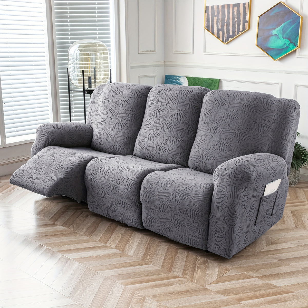 5-Piece Recliner Sofa Cover Set – Washable Furniture Protector with Elastic Bottom for 3-Seat Reclining Couch | Chocolate, Black, Grey, Beige