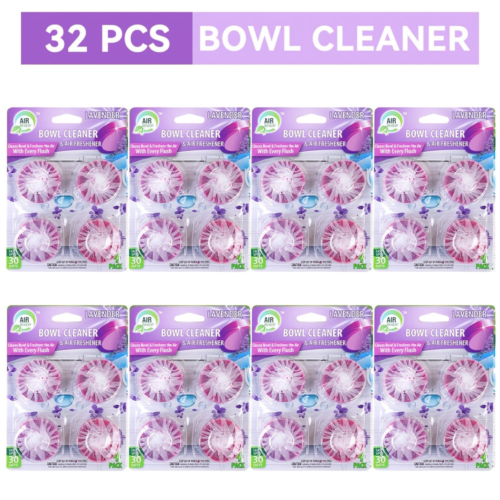 Automatic Toilet Cleaner Tablets 32 Pack, Drop-In Tank Formula Cleans & Deodorizes with Every Flush, Removes Tough Stains & Leaves Fresh Lavender Scent for Continuous Bathroom Hygiene
