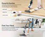 Corded Vacuum Cleaner Lightweight with Powerful Suction – 1L Dust Cup, 6-Stage Filtration, 90° Tilt, Self-Standing Design for Floors Stairs Carpet Hardwood Tile Pet Hair