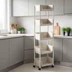 Shoe Rack with Wheels 3/4/5 Tier White Metal Shoe Storage Rack with Hooks Rolling Shelving Unit for Entryway Bedroom Closet Kitchen Office