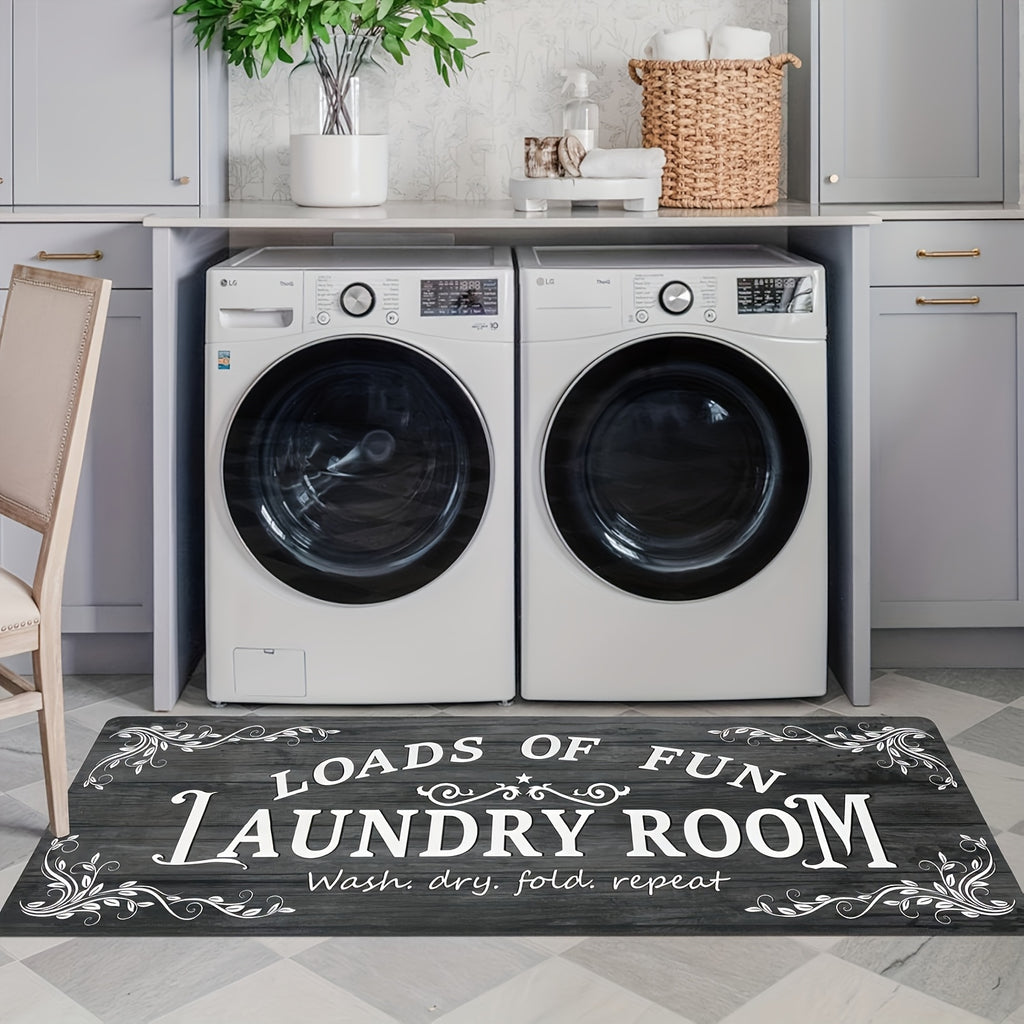 Laundry Room Rug Non-Slip Runner Washable Easy Clean Mat – Floor Protection for Washer Dryer Front, Laundry Area & Home | Multiple Sizes & Colors
