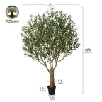 Artificial Olive Tree with Black Planter 5 6 7 8ft UV Resistant Faux Olive Plant Silk Leaves Mediterranean Indoor Outdoor Decor Living Room Office Bedroom Gift