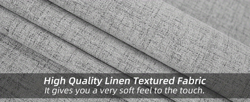 Linen Blackout Curtains 2 Panels – 100% Light Blocking Farmhouse Thermal Insulated Drapes, Rod Pocket Back Tab Ring Clips, Machine Washable, Living Room Bedroom, 9 Colors Multiple Sizes