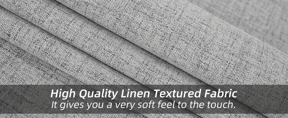 Linen Blackout Curtains 2 Panels – 100% Light Blocking Farmhouse Thermal Insulated Drapes, Rod Pocket Back Tab Ring Clips, Machine Washable, Living Room Bedroom, 9 Colors Multiple Sizes