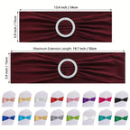 Chair Sashes 100-Pack – Milk Fiber & Spandex Stretch Sash Bands with Buckle, Snap-Back Elasticity, Wedding Party Banquet Decor, 8 Colors