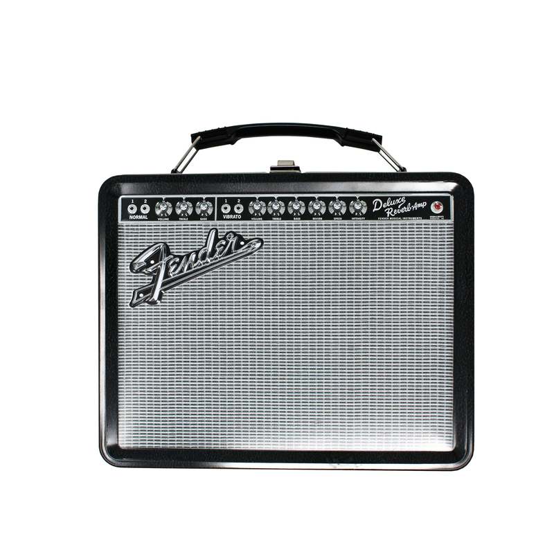 Fender Amp Tin Lunch Box Collectible Storage with Raised Embossed Art - Music Fan Gift Box for Accessories, Toys & Collectibles