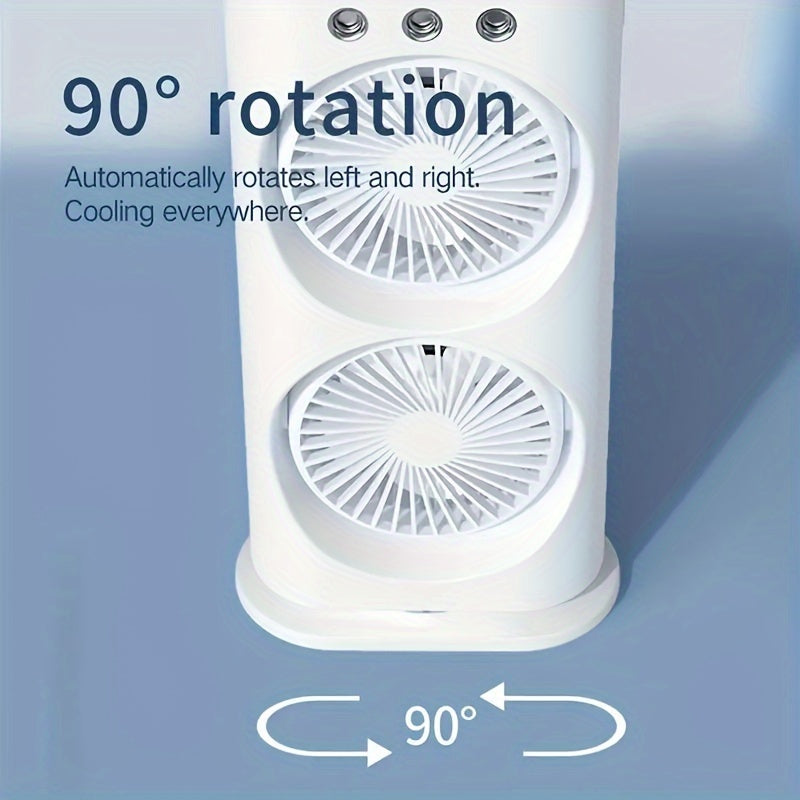 Portable Misting Fan – USB Rechargeable Water-Cooled Fan for Outdoor, Camping, RV, Office & Travel | Button Control | Summer Cooling Essential