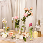 Glass Cylinder Vases Bulk Set 15/18/24/48pcs - 3 Sizes (4"/8"/12") Clear Candle Holders, Tall Flower Vases for Wedding Centerpieces, Party & Halloween Decorations, Home Decor