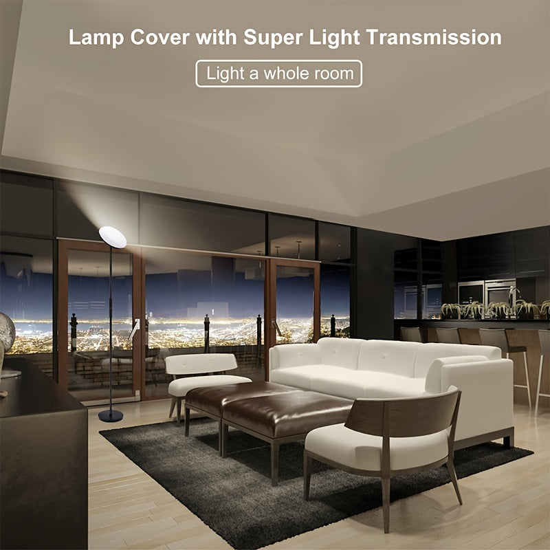 30W LED Torchiere Floor Lamp with Remote & Touch Control - 2400LM 3 Color Temperatures Modern Standing Pole Uplight for Living Room Bedroom Office, Black
