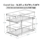 Transparent Pull-Out Storage Organizer – Double-Layer Slide-Out Cabinet Basket for Bathroom Vanity, Under-Sink & Kitchen, Space-Saving Plastic Shelf (1 or 2pcs)