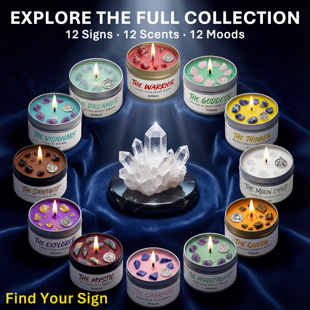 Zodiac Scented Soy Wax Candle with Hidden Pendant & Real Crystal Inside – All 12 Signs, Spiritual Mystery Home Fragrance Gift for Girlfriend, Wife, Women – Valentine's Day & Birthday Present