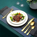30-Piece Deluxe Golden Stainless Steel Flatware Set with Wooden Gift Box – Mirror Polished Knives, Forks & Spoons for 6 | Wedding, Business & Celebration Gift