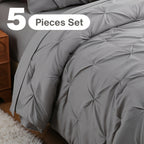 5/7pcs Pintuck Bed In A Bag Comforter Sets, Pinch Pleat Complete Bedding Sets with Comforter, Sheets & Pillowcases, Queen/King Size, All Season