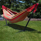 Portable Camping Hammock Anti-Rollover Widened Load-Bearing Canvas with Hanging Ropes Carry Bag Garden Backyard Camping 31.5x98in