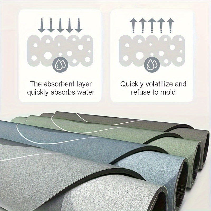 Diatomaceous Earth Bath Mat Non-Slip Absorbent - Quick Dry Stone Bathroom Rug, Soft Floor Mat for Bathroom Kitchen Door, 4 Colors 2 Sizes