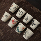 Chinese Ceramic Tea Cups 8pcs – Porcelain Cup & Saucer Combo for Tea Lovers | Elegant Wedding Favors & Cultural Gifts