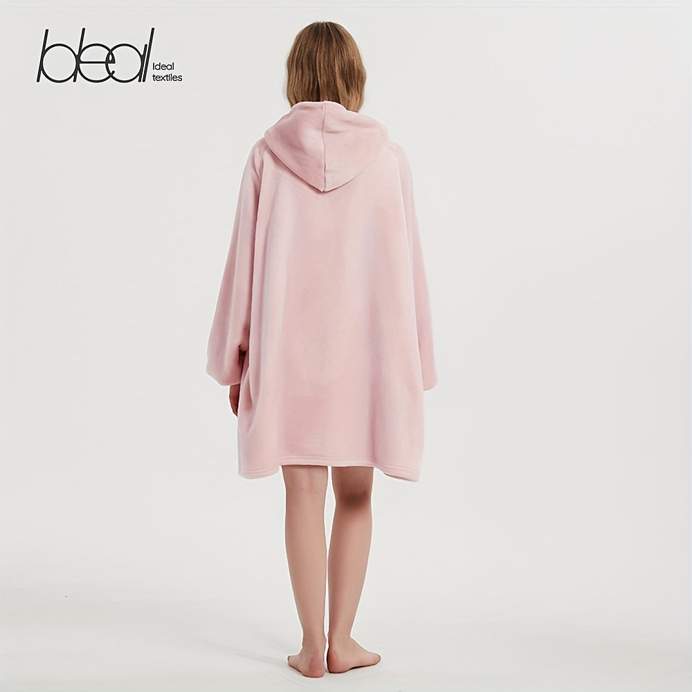 Wearable Hoodie Blanket Sherpa Fleece Reversible with Kangaroo Pocket Ultra Soft Cozy Snuggle Blanket Sweatshirt for TV Sofa Outdoor Light Grey Dark Gray Pink Black 36x34 Inch