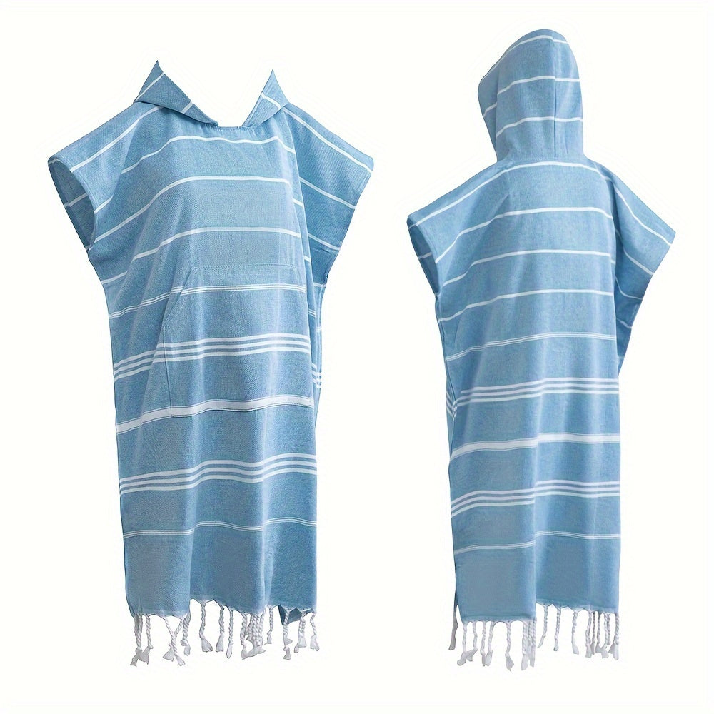 Hooded Surf Poncho Wearable Beach Towel Quick Dry Cotton Changing Robe Sandproof Lightweight for Swimming Diving Surfing Beach Bathing S L Multi Colors