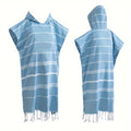 Hooded Surf Poncho Wearable Beach Towel Quick Dry Cotton Changing Robe Sandproof Lightweight for Swimming Diving Surfing Beach Bathing S L Multi Colors