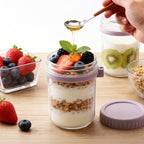 Overnight Oats Containers with Lids and Spoons – 16 oz Airtight Glass Mason Jars for Meal Prep, Breakfast, Milk, Cereal & Fruit | 4-Pack & 6-Pack