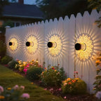 Solar Peony Deck Lights Set of 4 – Vintage Metal Warm Glow Solar Pathway Lamps for Courtyard, Garden, Patio, Fence, Wall & Steps, Mother’s Day & Valentine’s Day Decorative Outdoor Lighting