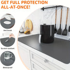 Silicone Kitchen Counter Mat Extra Large, Nonslip Heat Resistant Countertop Protector, Nonstick Waterproof Craft Mat & Table Placemat, Multi-Size in Gray, Black & Translucent