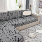 Floral Pattern Sofa Cover Breathable Soft Machine Washable All Season Light Grey Fits 1 to 4 Seater Chaise Longue and Backrest Options