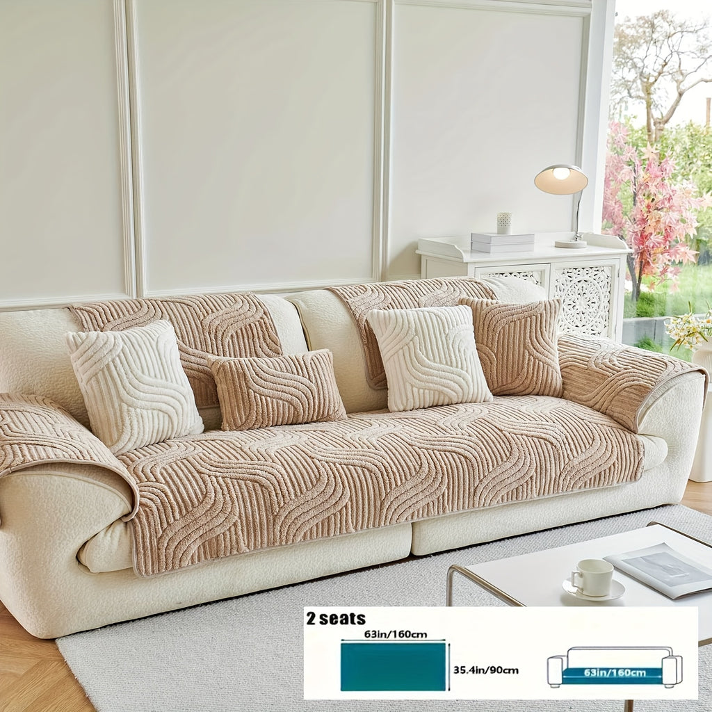 Plush Non-Slip Sofa Cushion Cover Luxury Modern Pet-Proof Breathable Seat Pad Slipcover for Couch Living Room Bedroom Office – Soft Velvet Sofa Seat Cushion Protector Home Decor