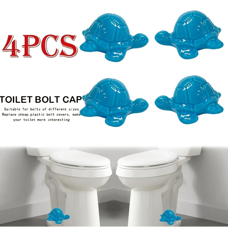 Decorative Toilet Bolt Caps, Rustproof Floor Bolt Covers for Bathroom Decor – Ocean Animal Style, Quick Install, 2 or 4-Piece Sets