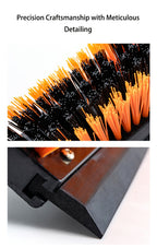 Heavy Duty Outdoor Floor Scrub Brush 10.24" Dual-Purpose with Water Scraper & Stiff Bristles – Hard Broom for Patio, Deck, Driveway & Concrete Cleaning, Home & Commercial Use