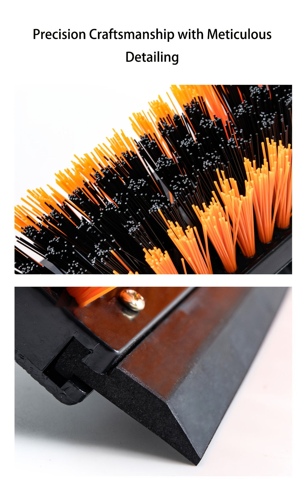 Heavy Duty Outdoor Floor Scrub Brush 10.24" Dual-Purpose with Water Scraper & Stiff Bristles – Hard Broom for Patio, Deck, Driveway & Concrete Cleaning, Home & Commercial Use