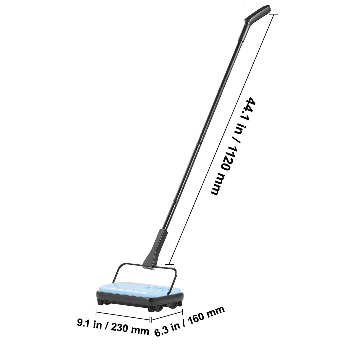 Manual Carpet Sweeper No Battery Needed 300ml Dustbin 180° Rotating Head Floor Sweeper for Carpet Hardwood Tile Pet Hair Home Office