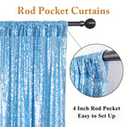 Sequin Curtains Backdrop 4 & 6 Panels 2x8FT - Shimmer Glitter Party Backdrop Curtain for Wedding Birthday Bachelorette Photo Booth, 25 Colors Reusable Event Decoration