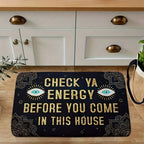 Check Ya Energy Doormat Quick Dry Anti-Slip Funny Welcome Mat for Entryway Indoor Bedroom Rug 2 Sizes