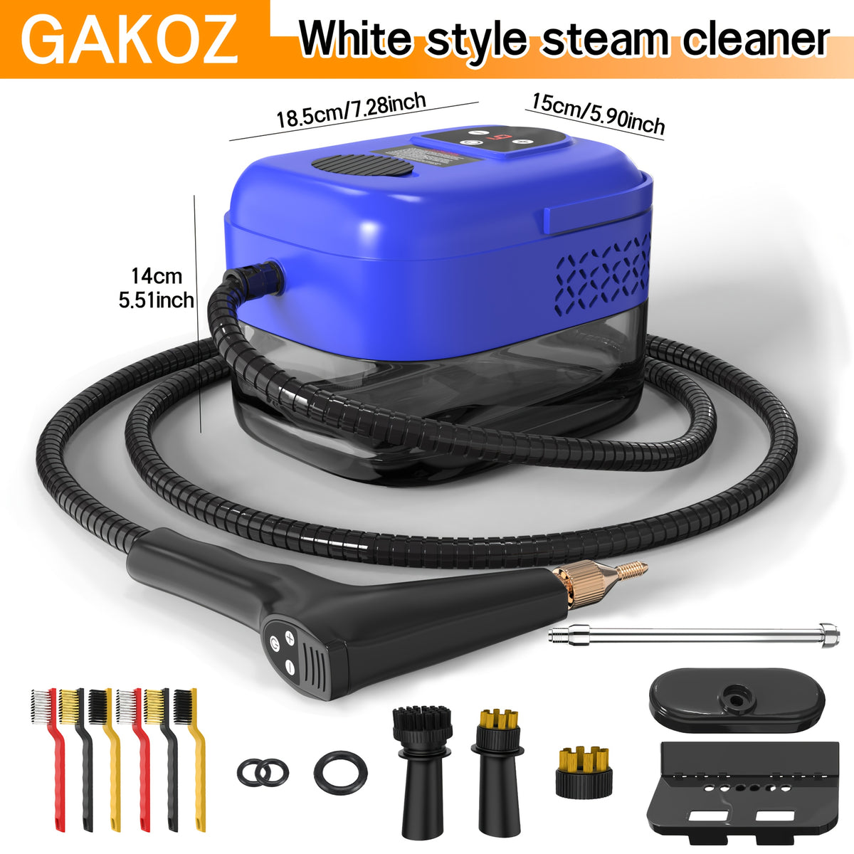 Steam Cleaner 9-Gear 47oz - High-Pressure Handheld with 9-Speed Adjustment, LCD Display & 47.34oz Tank for Kitchen, Carpet & Sofa | 7 Colors