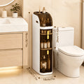 Narrow Tall Bathroom Storage Cabinet 7 Inch Slim Freestanding Rack with Clear Drawers 3 Tier Space-Saving Organizer for Small Spaces