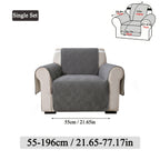 Quilted Sofa Cover One-Piece Cushion Slipcover with Anti-Slip Elastic Band – Pet-Friendly Scratch-Resistant Washable Removable Furniture Cover for Living Room Bedroom Hotel Home Decor