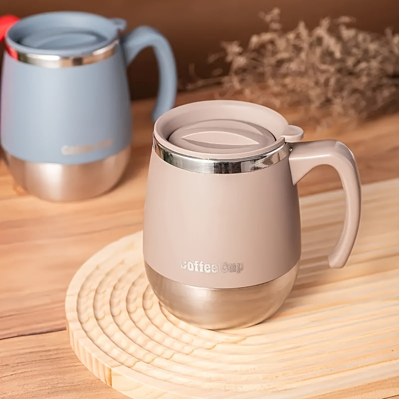 Insulated Coffee Mug Stainless Steel 16.91oz - Double Wall Vacuum Thermos Cup with Lid, Hot & Cold Travel Mug for Camping Outdoor Home, Red Khaki Blue, Holiday Birthday Gift